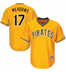 Youth Majestic Pittsburgh Pirates #17 Austin Meadows Replica Gold Alternate Cool Base MLB Jersey