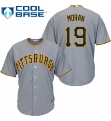 Men's Majestic Pittsburgh Pirates #19 Colin Moran Replica Grey Road Cool Base MLB Jersey