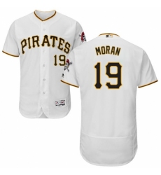 Men's Majestic Pittsburgh Pirates #19 Colin Moran White Home Flex Base Authentic Collection MLB Jersey