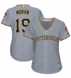 Women's Majestic Pittsburgh Pirates #19 Colin Moran Authentic Grey Road Cool Base MLB Jersey