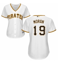 Women's Majestic Pittsburgh Pirates #19 Colin Moran Replica White Home Cool Base MLB Jersey