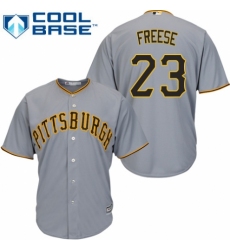 Men's Majestic Pittsburgh Pirates #23 David Freese Replica Grey Road Cool Base MLB Jersey