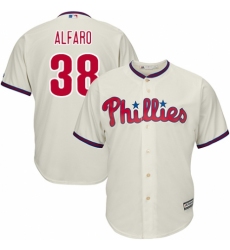 Youth Majestic Philadelphia Phillies #38 Jorge Alfaro Authentic Cream Alternate Cool Base MLB Jersey