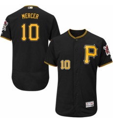 Men's Majestic Pittsburgh Pirates #10 Jordy Mercer Black Alternate Flex Base Authentic Collection MLB Jersey