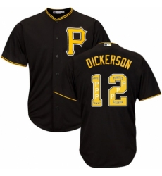 Men's Majestic Pittsburgh Pirates #12 Corey Dickerson Authentic Black Team Logo Fashion Cool Base MLB Jersey