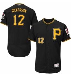 Men's Majestic Pittsburgh Pirates #12 Corey Dickerson Black Alternate Flex Base Authentic Collection MLB Jersey