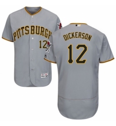 Men's Majestic Pittsburgh Pirates #12 Corey Dickerson Grey Road Flex Base Authentic Collection MLB Jersey