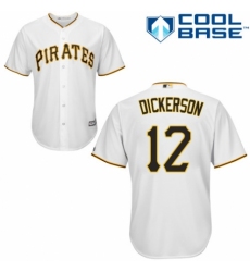 Men's Majestic Pittsburgh Pirates #12 Corey Dickerson Replica White Home Cool Base MLB Jersey