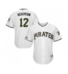 Men's Pittsburgh Pirates #12 Corey Dickerson Replica White Alternate Cool Base Baseball Jersey