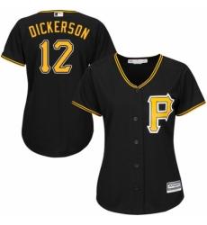 Women's Majestic Pittsburgh Pirates #12 Corey Dickerson Replica Black Alternate Cool Base MLB Jersey