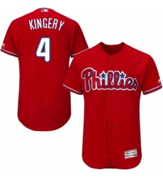 Men's Majestic Philadelphia Phillies #4 Scott Kingery Red Alternate Flex Base Authentic Collection MLB Jersey