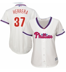 Women's Majestic Philadelphia Phillies #37 Odubel Herrera Replica Cream Alternate Cool Base MLB Jersey