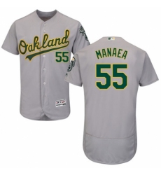Men's Majestic Oakland Athletics #55 Sean Manaea Grey Road Flex Base Authentic Collection MLB Jersey