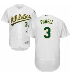 Men's Majestic Oakland Athletics #3 Boog Powell White Home Flex Base Authentic Collection MLB Jersey