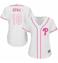 Women's Majestic Philadelphia Phillies #10 Larry Bowa Replica White Fashion Cool Base MLB Jersey