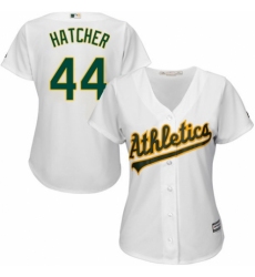 Women's Majestic Oakland Athletics #44 Chris Hatcher Authentic White Home Cool Base MLB Jersey