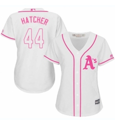 Women's Majestic Oakland Athletics #44 Chris Hatcher Replica White Fashion Cool Base MLB Jersey