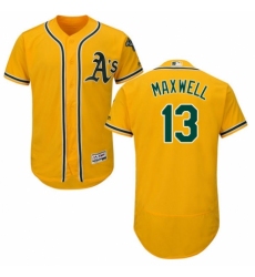 Men's Majestic Oakland Athletics #13 Bruce Maxwell Gold Alternate Flex Base Authentic Collection MLB Jersey