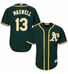 Youth Majestic Oakland Athletics #13 Bruce Maxwell Replica Green Alternate 1 Cool Base MLB Jersey