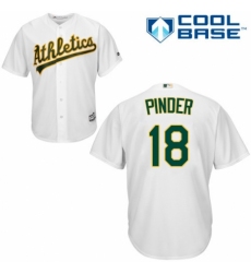 Youth Majestic Oakland Athletics #18 Chad Pinder Replica White Home Cool Base MLB Jersey
