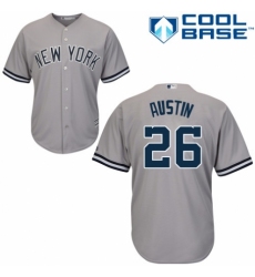 Men's Majestic New York Yankees #26 Tyler Austin Replica Grey Road MLB Jersey