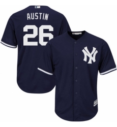 Youth Majestic New York Yankees #26 Tyler Austin Authentic Navy Blue Alternate MLB Jersey