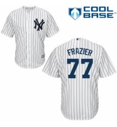 Men's Majestic New York Yankees #77 Clint Frazier Replica White Home MLB Jersey