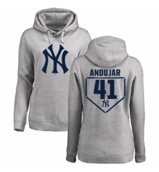 MLB Women's Nike New York Yankees #41 Miguel Andujar Gray RBI Pullover Hoodie