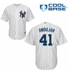 Men's Majestic New York Yankees #41 Miguel Andujar Replica White Home MLB Jersey