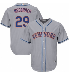 Men's Majestic New York Mets #29 Devin Mesoraco Replica Grey Road Cool Base MLB Jersey