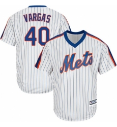 Men's Majestic New York Mets #40 Jason Vargas Replica White Alternate Cool Base MLB Jersey