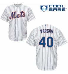 Men's Majestic New York Mets #40 Jason Vargas Replica White Home Cool Base MLB Jersey
