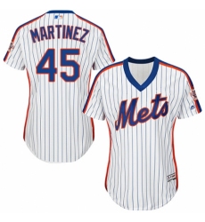 Women's Majestic New York Mets #45 Pedro Martinez Authentic White Alternate Cool Base MLB Jersey