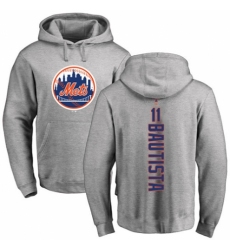 MLB Nike New York Mets #11 Jose Bautista Ash Backer Pullover Hoodie