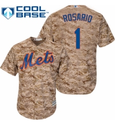 Men's Majestic New York Mets #1 Amed Rosario Authentic Camo Alternate Cool Base MLB Jersey