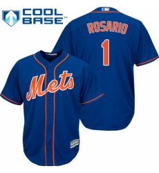 Men's Majestic New York Mets #1 Amed Rosario Replica Royal Blue Alternate Home Cool Base MLB Jersey