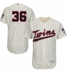Men's Majestic Minnesota Twins #36 Robbie Grossman Authentic Cream Alternate Flex Base Authentic Collection MLB Jersey