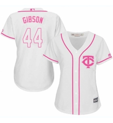 Women's Majestic Minnesota Twins #44 Kyle Gibson Authentic White Fashion Cool Base MLB Jersey