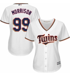 Women's Majestic Minnesota Twins #99 Logan Morrison Replica White Home Cool Base MLB Jersey