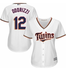 Women's Majestic Minnesota Twins #12 Jake Odorizzi Replica White Home Cool Base MLB Jersey