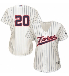 Women's Majestic Minnesota Twins #20 Eddie Rosario Authentic Cream Alternate Cool Base MLB Jersey
