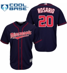 Youth Majestic Minnesota Twins #20 Eddie Rosario Authentic Navy Blue Alternate Road Cool Base MLB Jersey