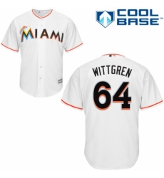 Youth Majestic Miami Marlins #64 Nick Wittgren Replica White Home Cool Base MLB Jersey