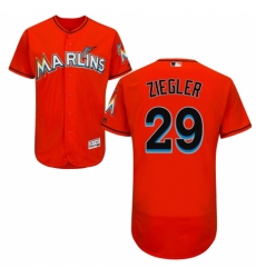 Men's Majestic Miami Marlins #29 Brad Ziegler Orange Alternate Flex Base Authentic Collection MLB Jersey