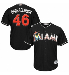 Men's Majestic Miami Marlins #46 Kyle Barraclough Replica Black Alternate 2 Cool Base MLB Jersey