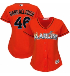 Women's Majestic Miami Marlins #46 Kyle Barraclough Authentic Orange Alternate 1 Cool Base MLB Jersey