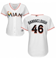 Women's Majestic Miami Marlins #46 Kyle Barraclough Replica White Home Cool Base MLB Jersey