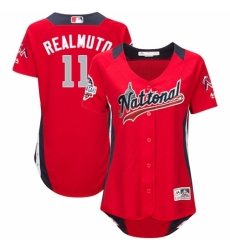 Women's Majestic Miami Marlins #11 J. T. Realmuto Game Red National League 2018 MLB All-Star MLB Jersey