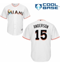 Men's Majestic Miami Marlins #15 Brian Anderson Replica White Home Cool Base MLB Jersey