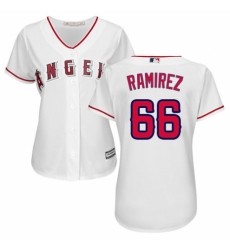 Women's Majestic Los Angeles Angels of Anaheim #66 J. C. Ramirez Replica White Home Cool Base MLB Jersey
